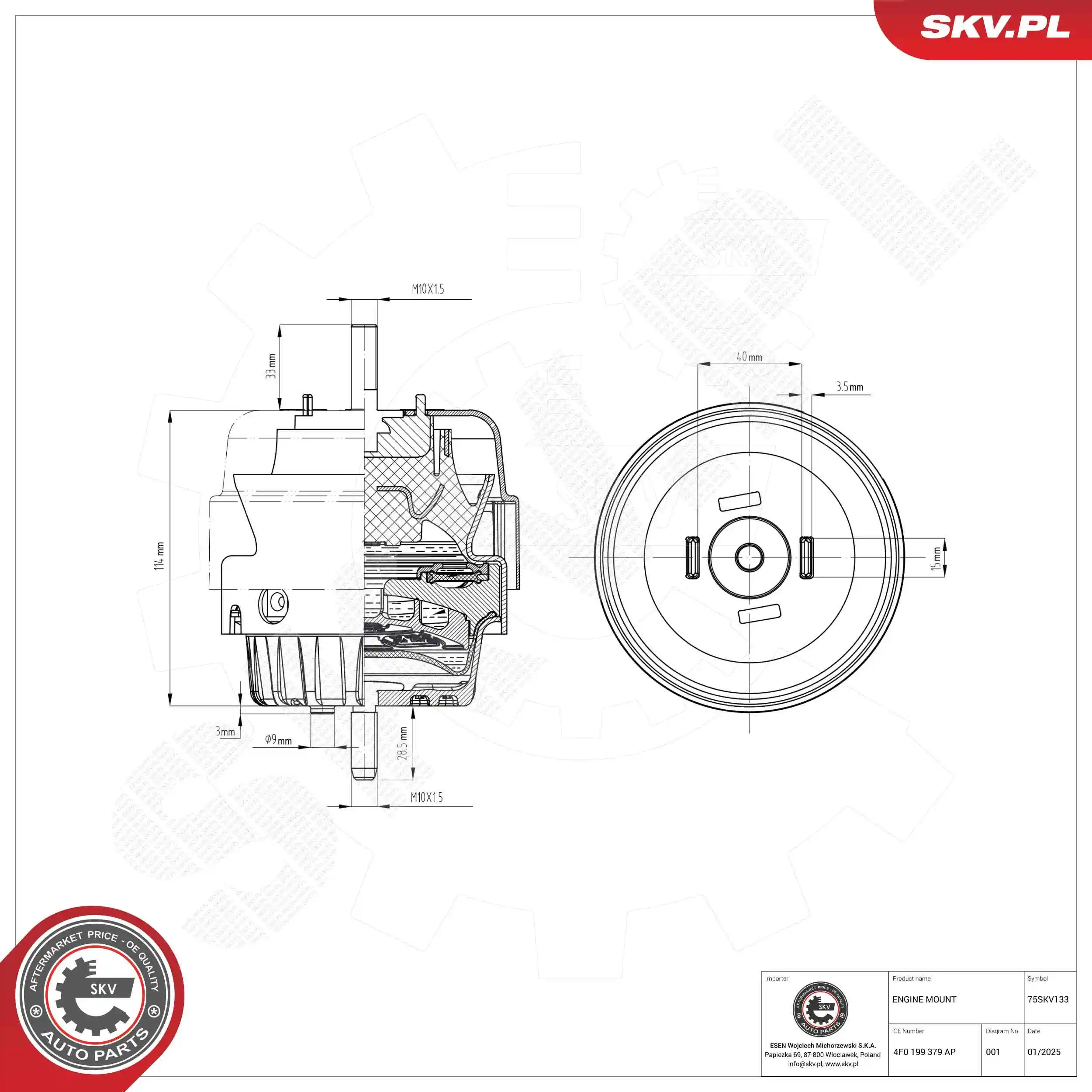 Mounting, engine